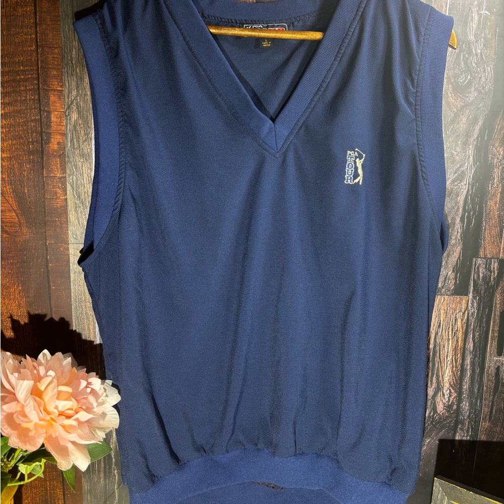 PGA Tour Navy Blue V-Neck Vest